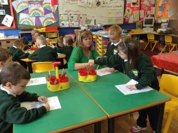 P1 children enjoy their first day in School....